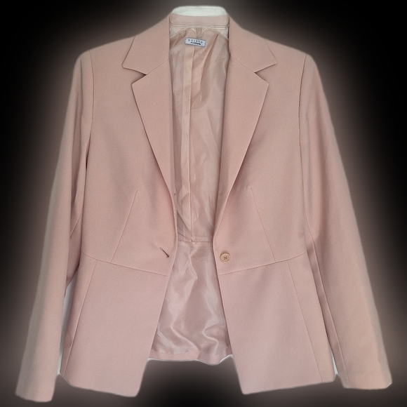 Italy Made Blazer Suit Jacket EU42 Peach Beige Esisto di Conbipel 2 Button NWOT - Picture 2 of 8